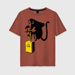 Женская футболка хлопок Oversize TNT monkey Banksy