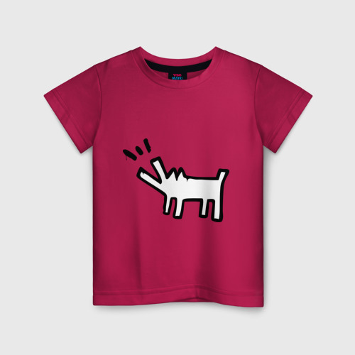 Детская футболка хлопок с принтом Собака (Banksy), вид спереди #2