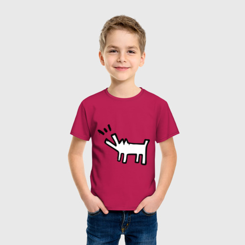 Детская футболка хлопок с принтом Собака (Banksy), фото на моделе #1