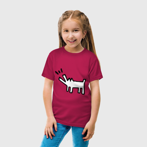Детская футболка хлопок с принтом Собака (Banksy), вид сбоку #3