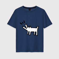 Женская футболка хлопок Oversize Собака Banksy