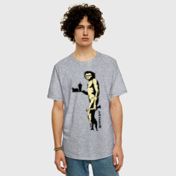 Мужская футболка хлопок Oversize Древний человек Бэнкси - фото 2