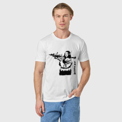 Мужская футболка хлопок Мона Лиза с базукой - фото 2