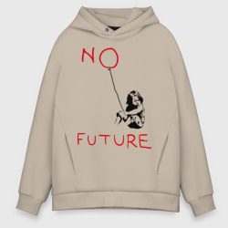 No future Banksy – Мужское худи Oversize хлопок с принтом купить со скидкой в -21%