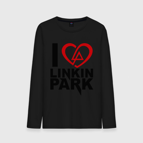 Мужской лонгслив хлопок I love Linkin Park, цвет черный