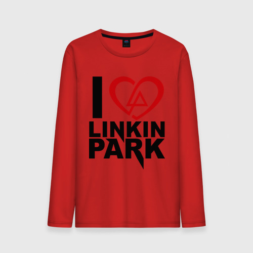 Мужской лонгслив хлопок I love Linkin Park, цвет красный