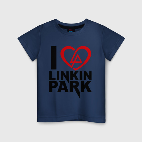 Детская футболка хлопок I love Linkin Park, цвет темно-синий