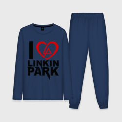 Мужская пижама с лонгсливом хлопок I love Linkin Park