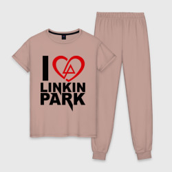 Женская пижама хлопок I love Linkin Park