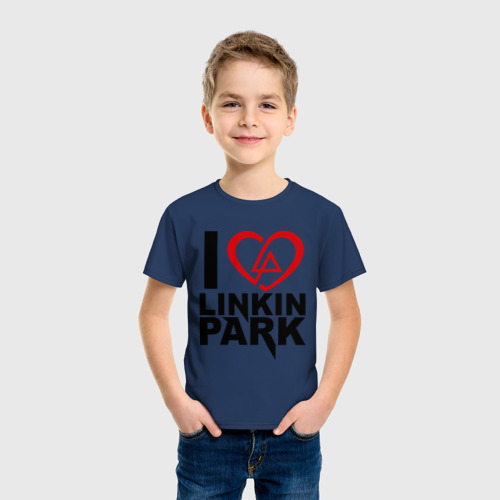 Детская футболка хлопок I love Linkin Park, цвет темно-синий - фото 3