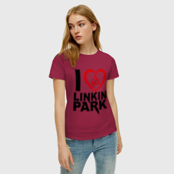 Женская футболка хлопок I love Linkin Park - фото 2