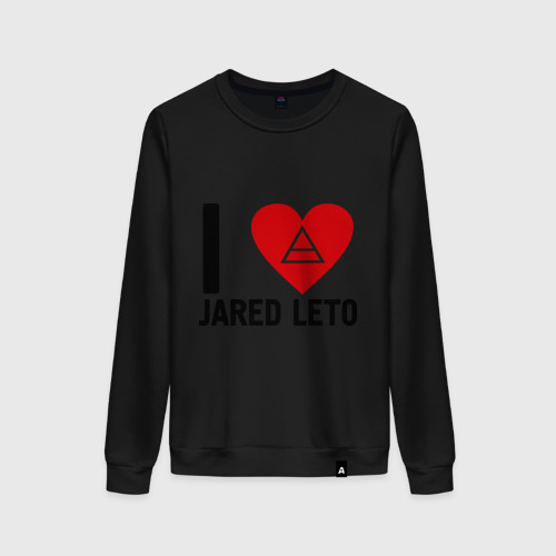 Женский свитшот хлопок I love Jared Leto, цвет черный