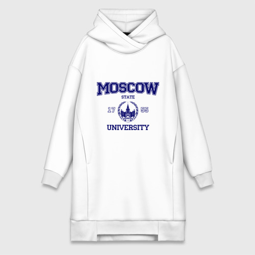 Платье-худи хлопок MGU Moscow University, цвет белый