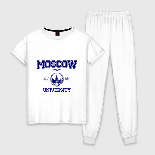 Женская пижама хлопок MGU Moscow University, цвет белый