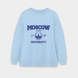 Женский свитшот oversize без начеса хлопок MGU Moscow University