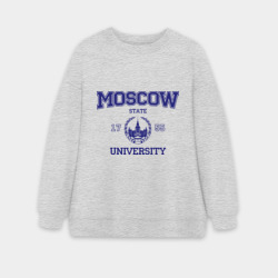 Женский свитшот oversize без начеса хлопок MGU Moscow University