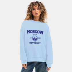 Женский свитшот oversize без начеса хлопок MGU Moscow University - фото 2