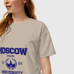 Женская футболка хлопок Oversize MGU Moscow University - фото 2