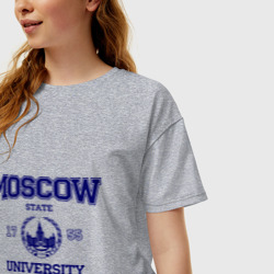 Женская футболка хлопок Oversize MGU Moscow University - фото 2