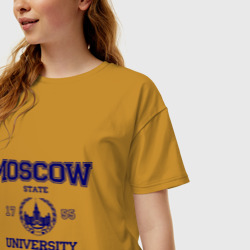 Женская футболка хлопок Oversize MGU Moscow University - фото 2