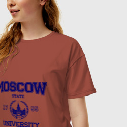 Женская футболка хлопок Oversize MGU Moscow University - фото 2