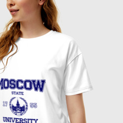 Женская футболка хлопок Oversize MGU Moscow University - фото 2