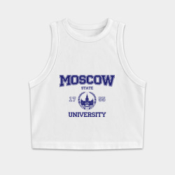 Женская укороченная майка-топ хлопок MGU Moscow University