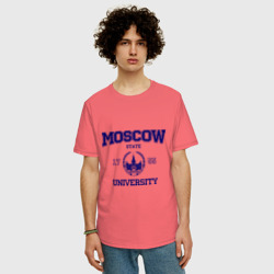 Мужская футболка хлопок Oversize MGU Moscow University - фото 2