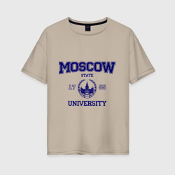 Женская футболка хлопок Oversize MGU Moscow University