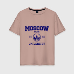 Женская футболка хлопок Oversize MGU Moscow University