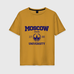 Женская футболка хлопок Oversize MGU Moscow University