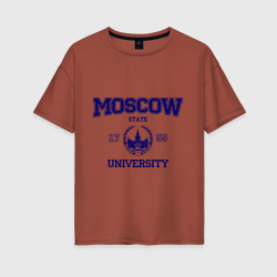 Женская футболка хлопок Oversize MGU Moscow University