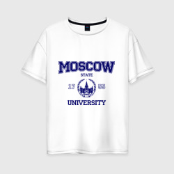 Женская футболка хлопок Oversize MGU Moscow University