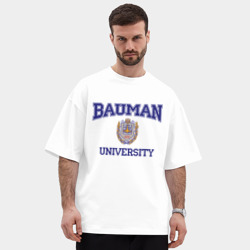 Мужская футболка Oversize хлопок premium Bauman University - фото 2