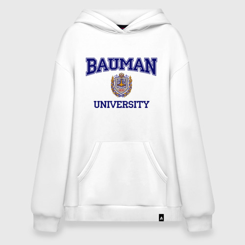 Худи SuperOversize хлопок Bauman University, цвет белый