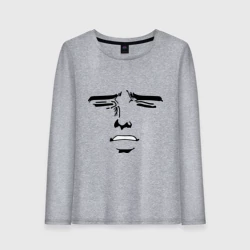 Женский лонгслив хлопок Гримаса лицо в стиле аниме мем