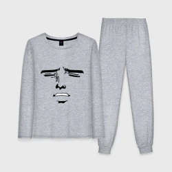 Женская пижама с лонгсливом хлопок Гримаса лицо в стиле аниме мем