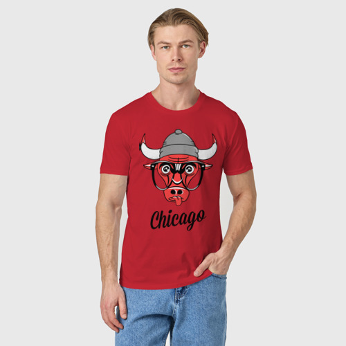 Мужская футболка хлопок Chicago swag, цвет красный - фото 3