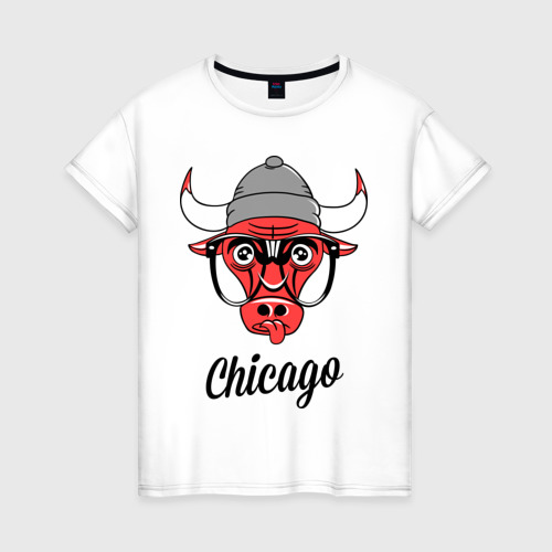 Женская футболка хлопок Chicago swag, цвет белый