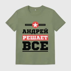 Мужская футболка хлопок Андрей решает все