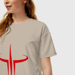 Женская футболка хлопок Oversize Quake logo - фото 2