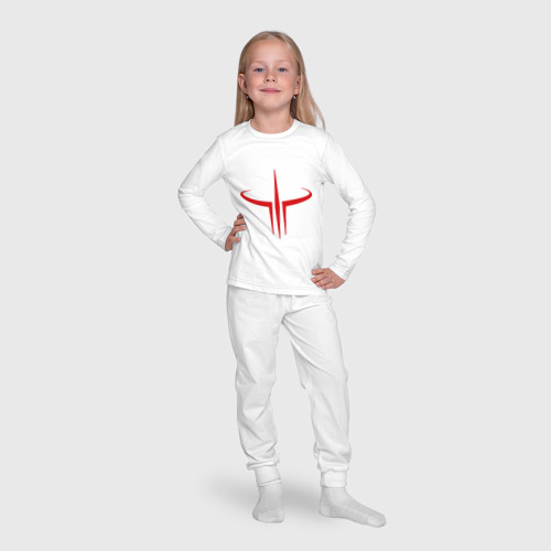 Детская пижама с лонгсливом хлопок Quake logo, цвет белый - фото 7