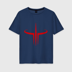 Женская футболка хлопок Oversize Quake logo