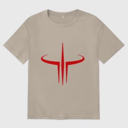 Женская футболка хлопок Oversize Quake logo