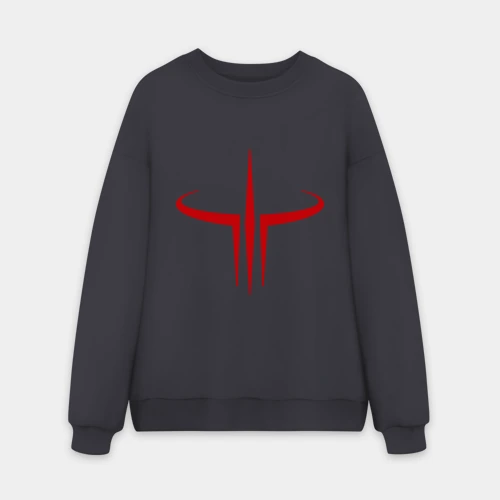 Мужской свитшот oversize без начеса хлопок Quake logo
