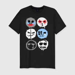 HU Mask – Мужская футболка хлопок Slim с принтом купить