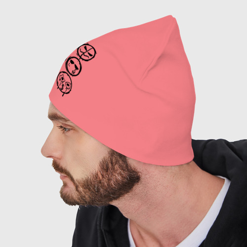 Мужская шапка демисезонная HU Mask one color, цвет розовый - фото 4