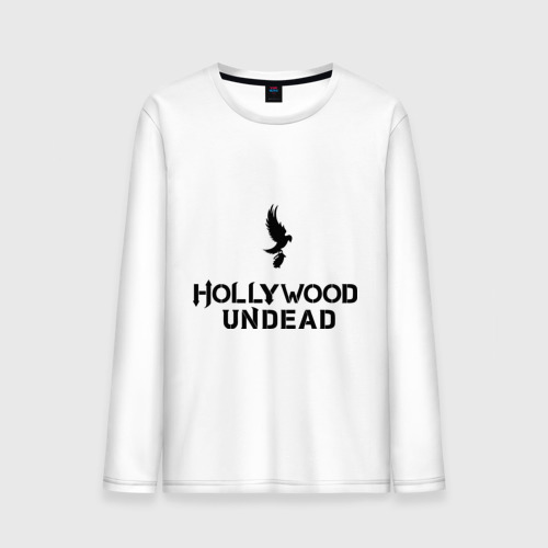 Мужской лонгслив хлопок Hollywood Undead logo, цвет белый