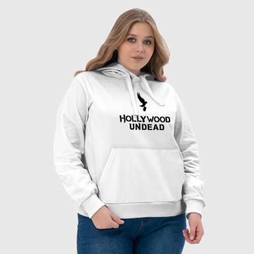 Женская толстовка хлопок Hollywood Undead logo, цвет белый - фото 6