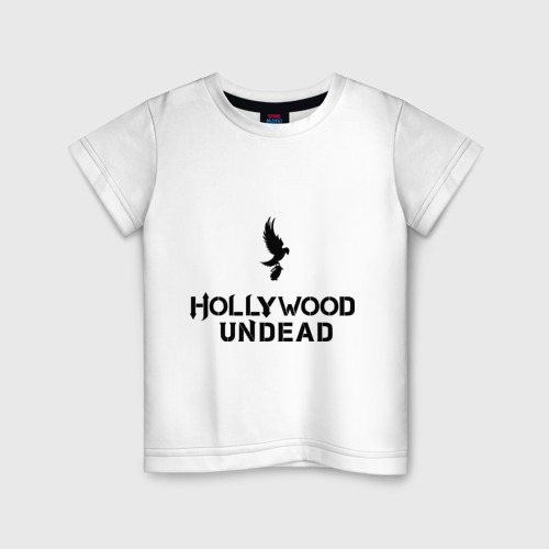 Детская футболка хлопок Hollywood Undead logo, цвет белый